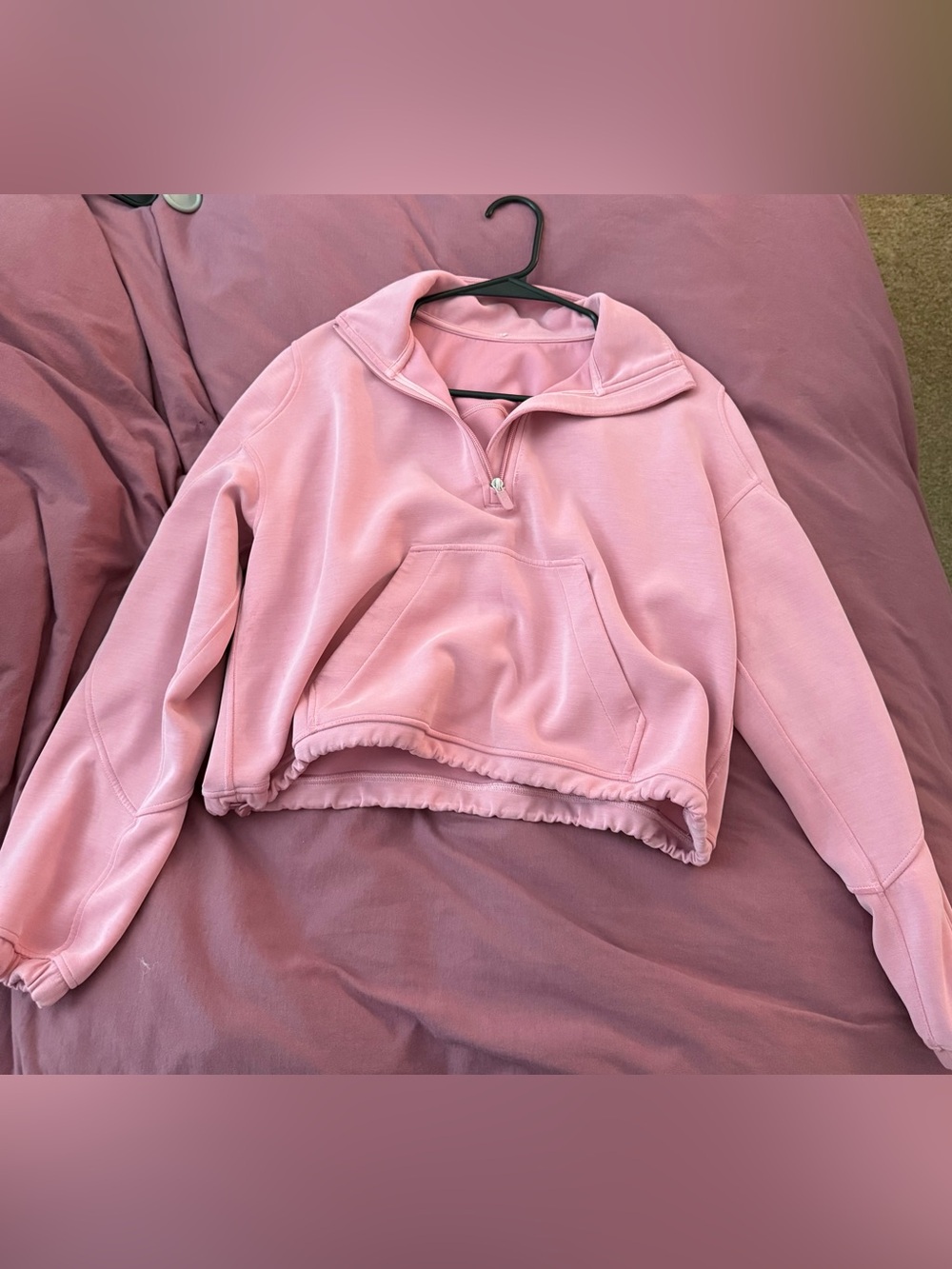 lululemon athletica Pink Quarter-Zip Pullover Hoodie